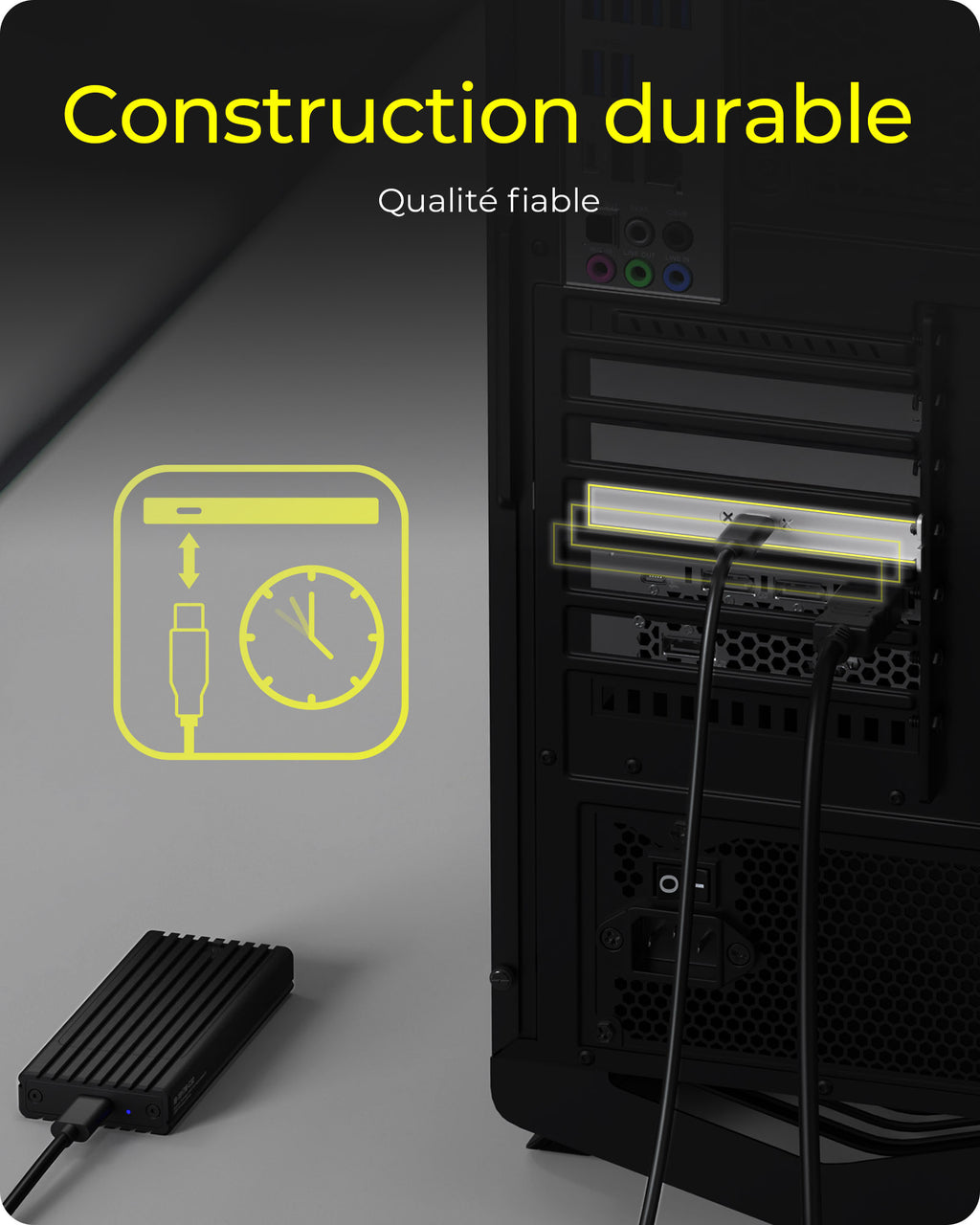 Panneau Arrière USB Type-C avec Connecteur Interne USB Type-E, USB 3.2 Gen 2x2, IB-AC553