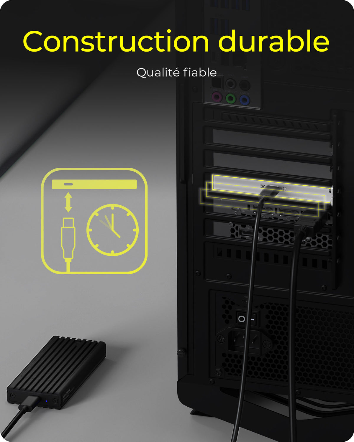 Panneau Arrière USB Type-C avec Connecteur Interne USB Type-E, USB 3.2 Gen 2x2, IB-AC553