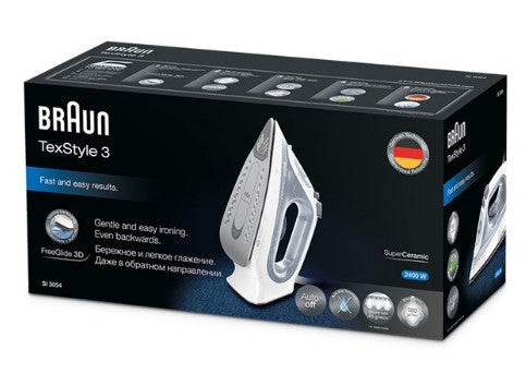 Braun TexStyle 3 SI3054GY Fer à Vapeur, Semelle Céramique, 2400 W, Gris