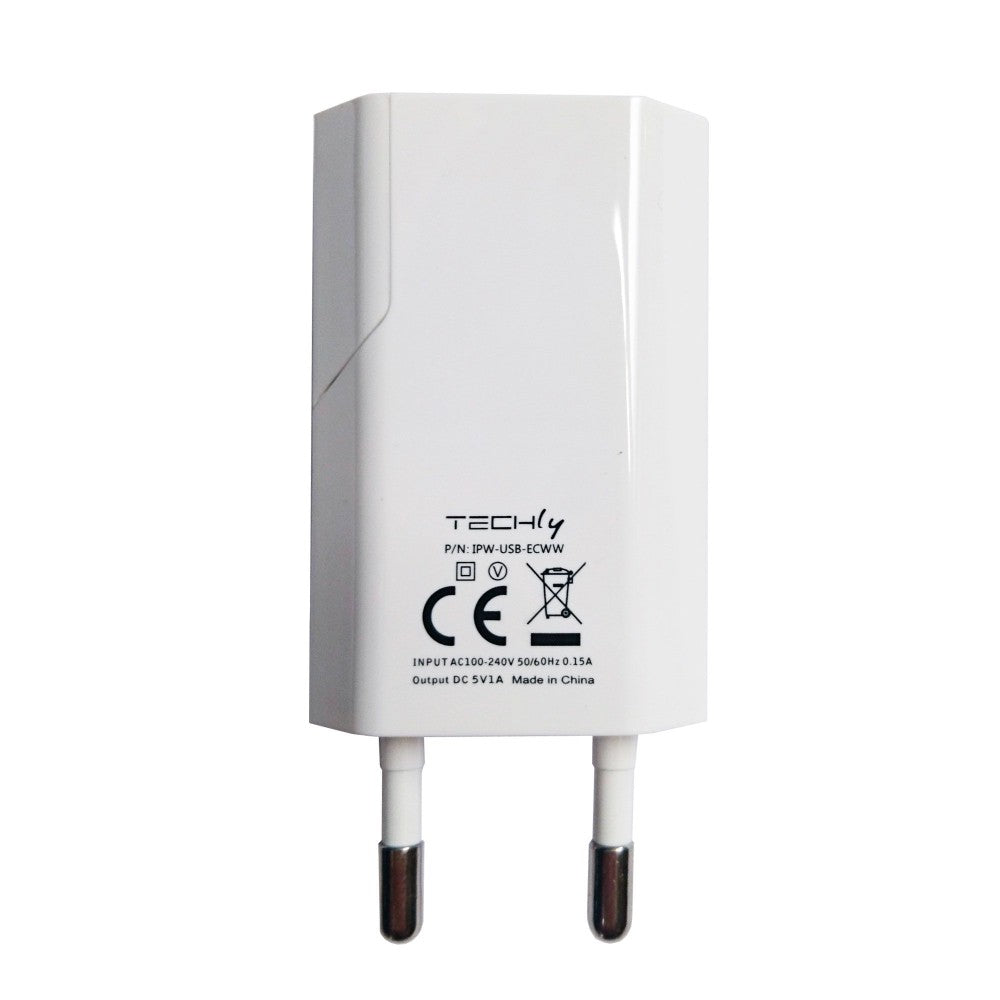 Techly IPW-USB-ECWW chargeur d'appareils mobiles Universel Blanc Secteur Intérieure