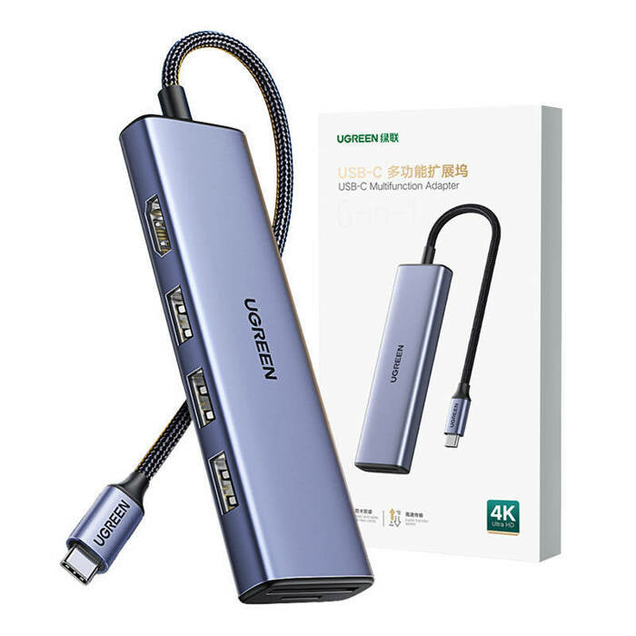 Ugreen 20956A hub & concentrateur USB Type-C 5000 Mbit/s Argent