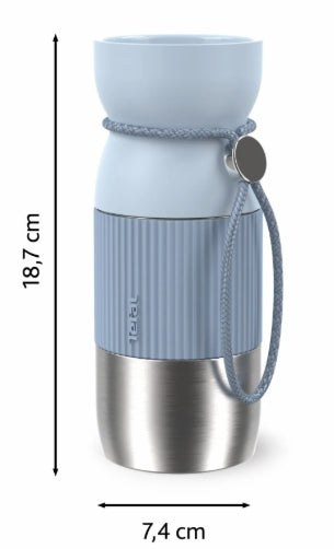 Tefal beYou N2191610 thermos 360 ml Bleu, Acier inoxydable Acier inoxydable