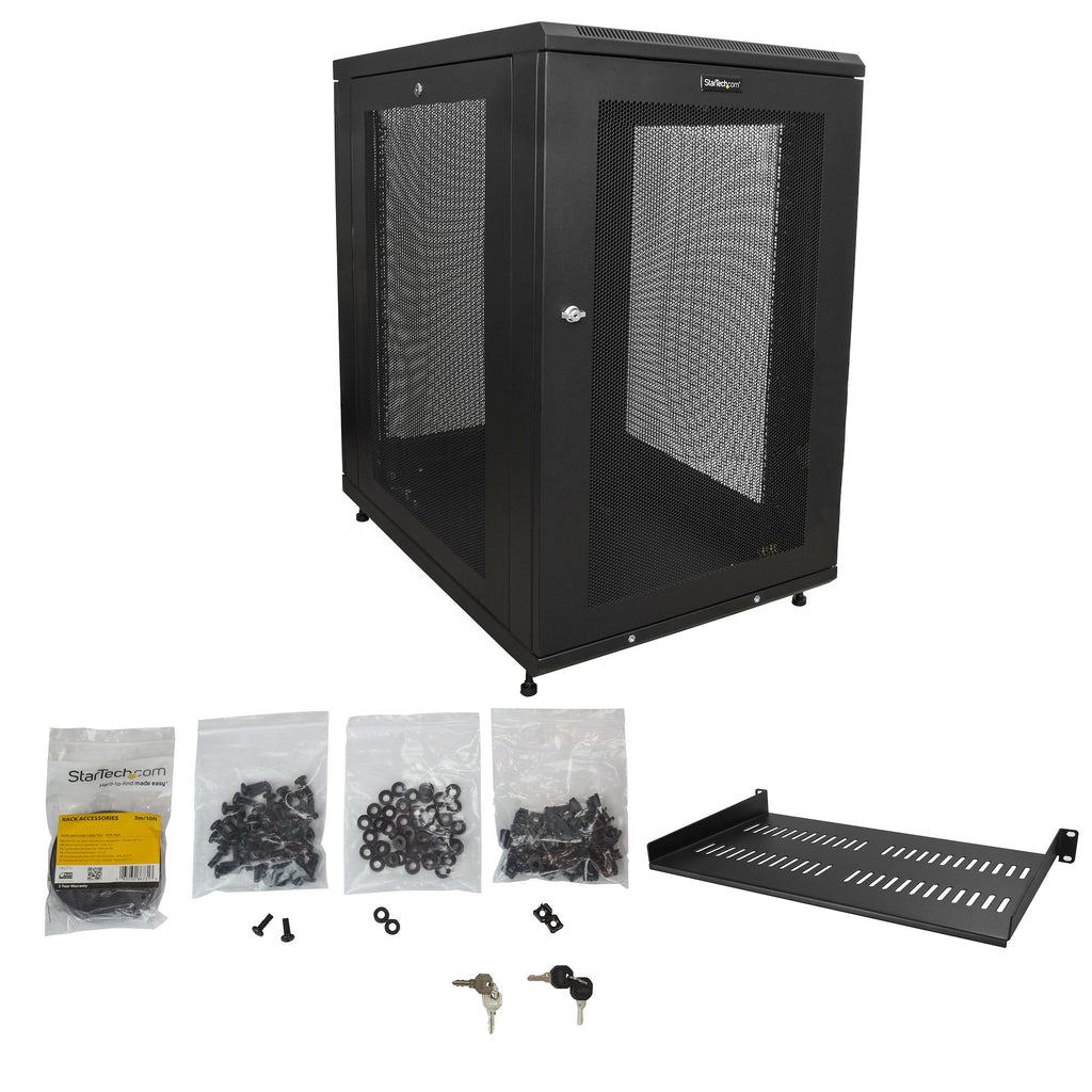 StarTech.com Armoire Rack Serveur 18U 19" Verrouillable avec Roulettes et Rails Ajustables