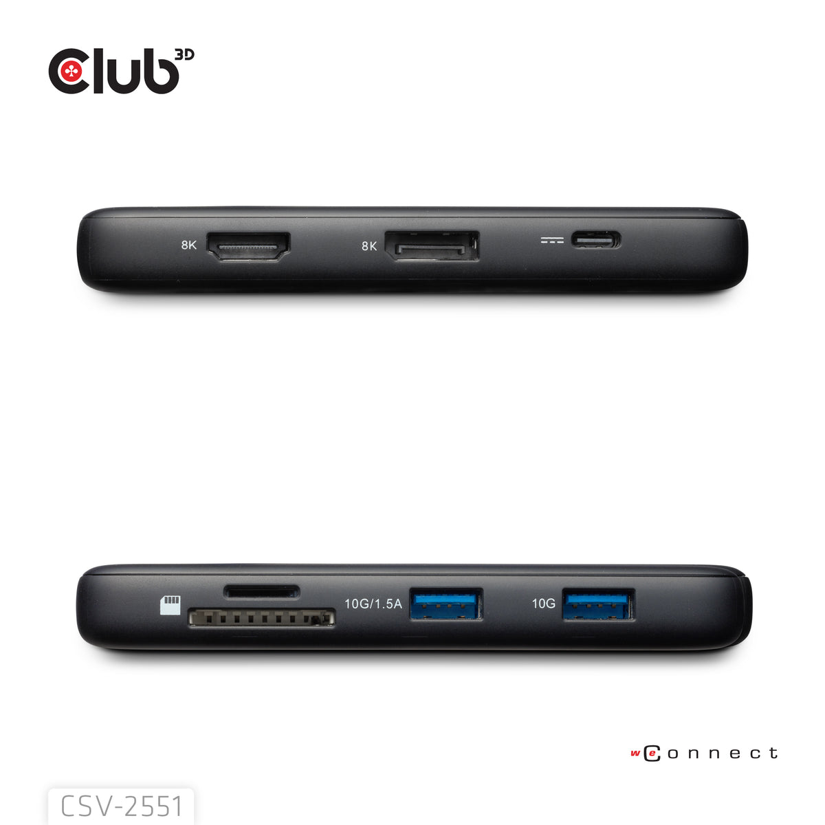 CLUB3D CSV-2551 Station d'accueil USB Type-C, Noir
