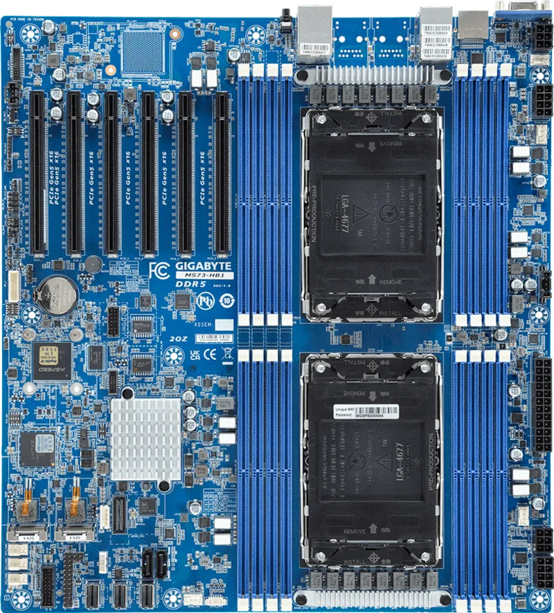 GIGABYTE MS73-HB1 Carte Mère Intel C741 LGA 4677 Socket E ATX Étendu
