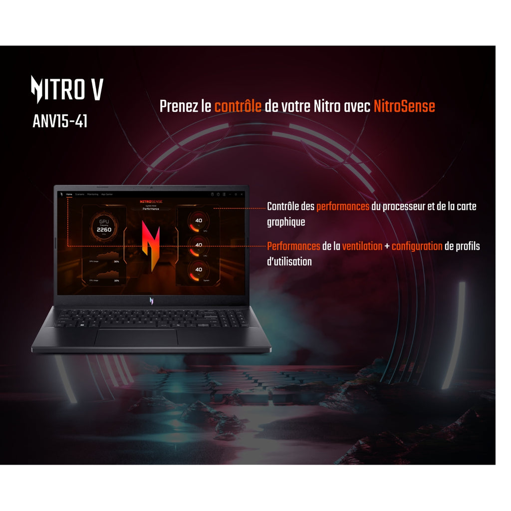 ACER PC portable gamer 15,6'' Ryzen 7 Nitro V 15 ANV15-41-R50D