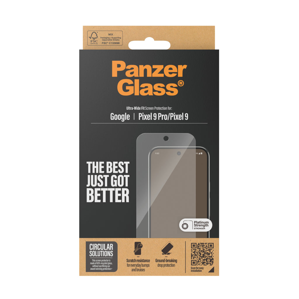 PanzerGlass ® Screen Protector Google Pixel 9 5G | 9 Pro 5G | Ultra-Wide Fit Protection d'écran transparent 1 pièce(s)