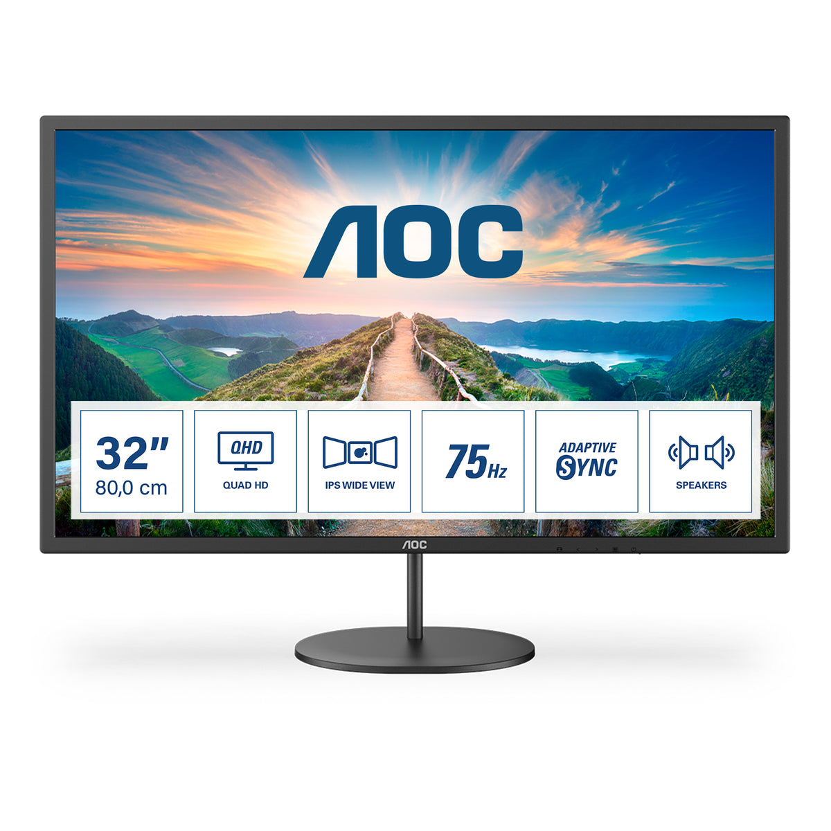 AOC V4 Q32V4 Moniteur PC 31.5" (80 cm) QHD 2560 x 1440 pixels LED Noir