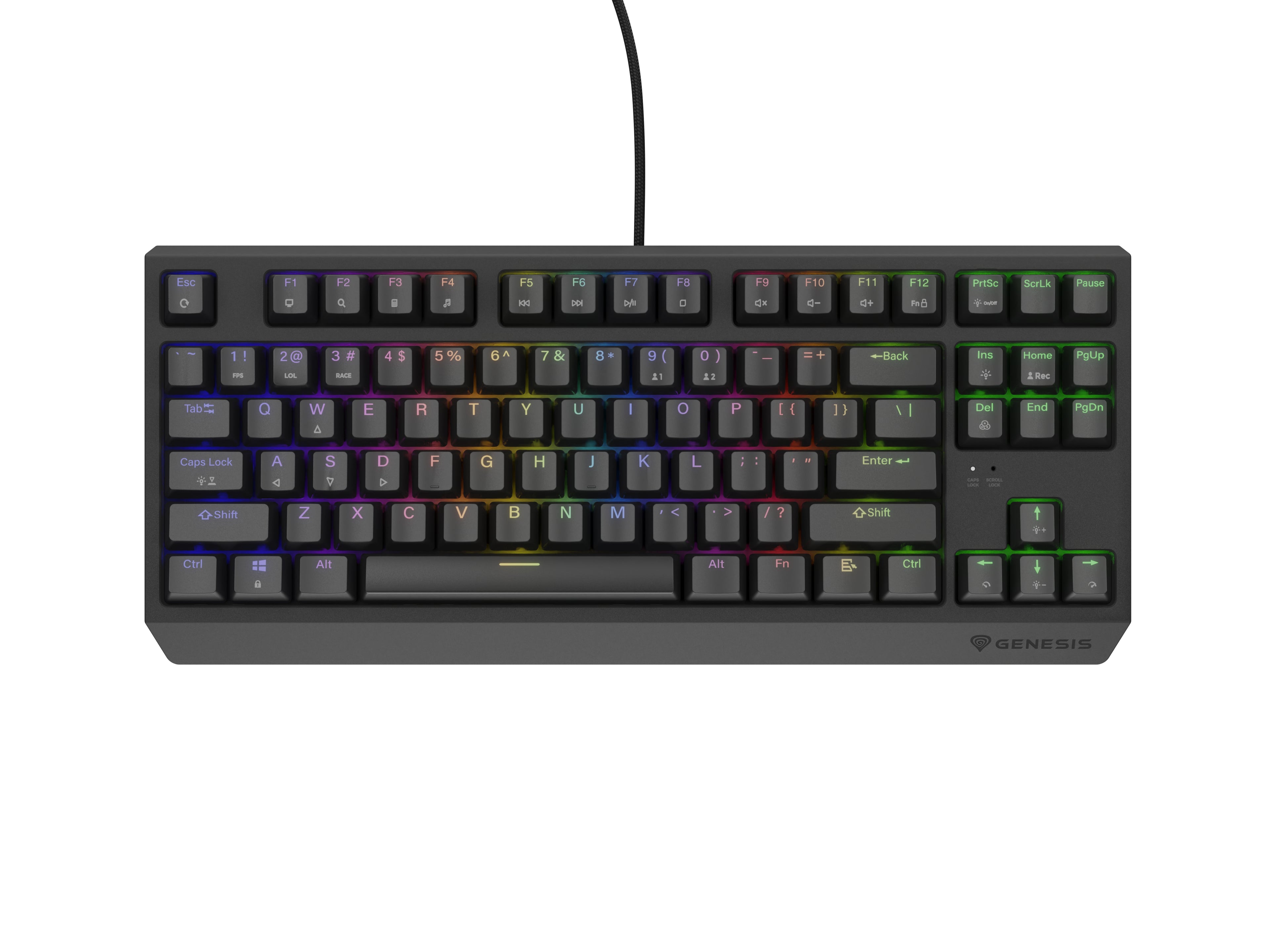 GENESIS Thor 230 TKL clavier Gaming USB + RF Wireless + Bluetooth QWERTY Noir