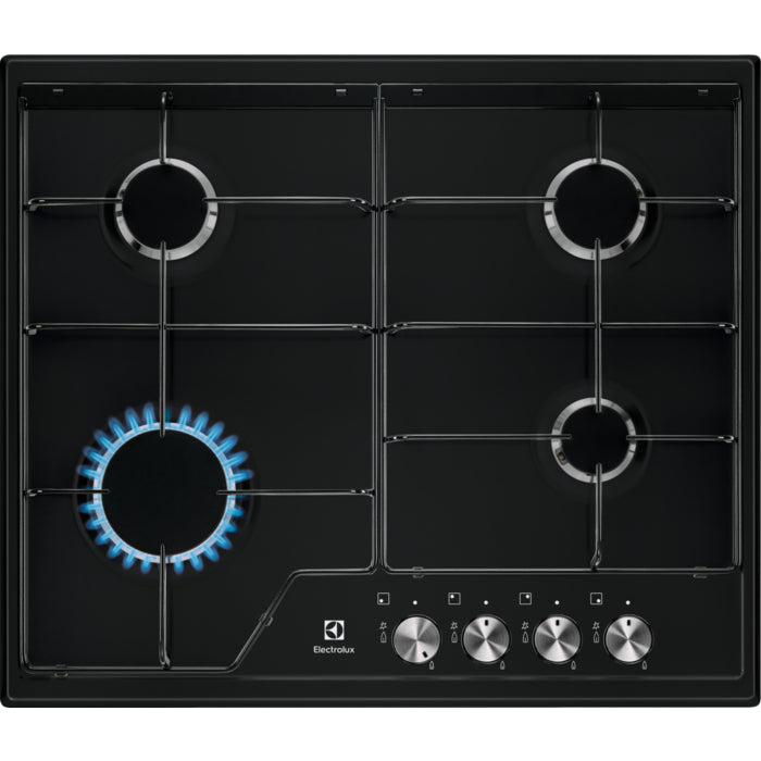 Electrolux EGS6424K Plaque de Cuisson Gaz Intégrée 60 cm, Noir, 4 Zones