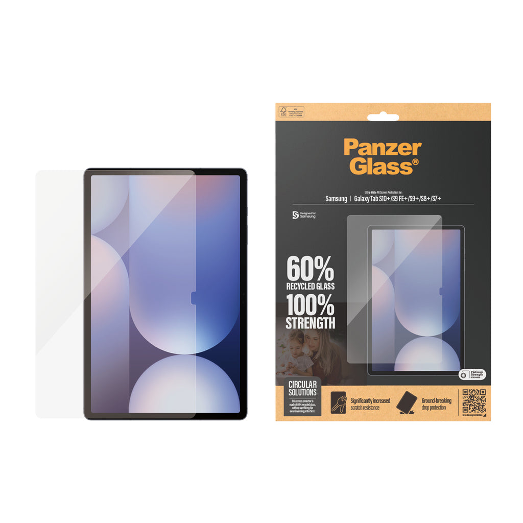 PanzerGlass PanzerGlass ® Screen Protector Samsung Galaxy Tab S7+ | S8+ | S9+ | S9 FE+ | S10+ | Ultra-Wide Fit Protection d'écran transparent 1 pièce(s)