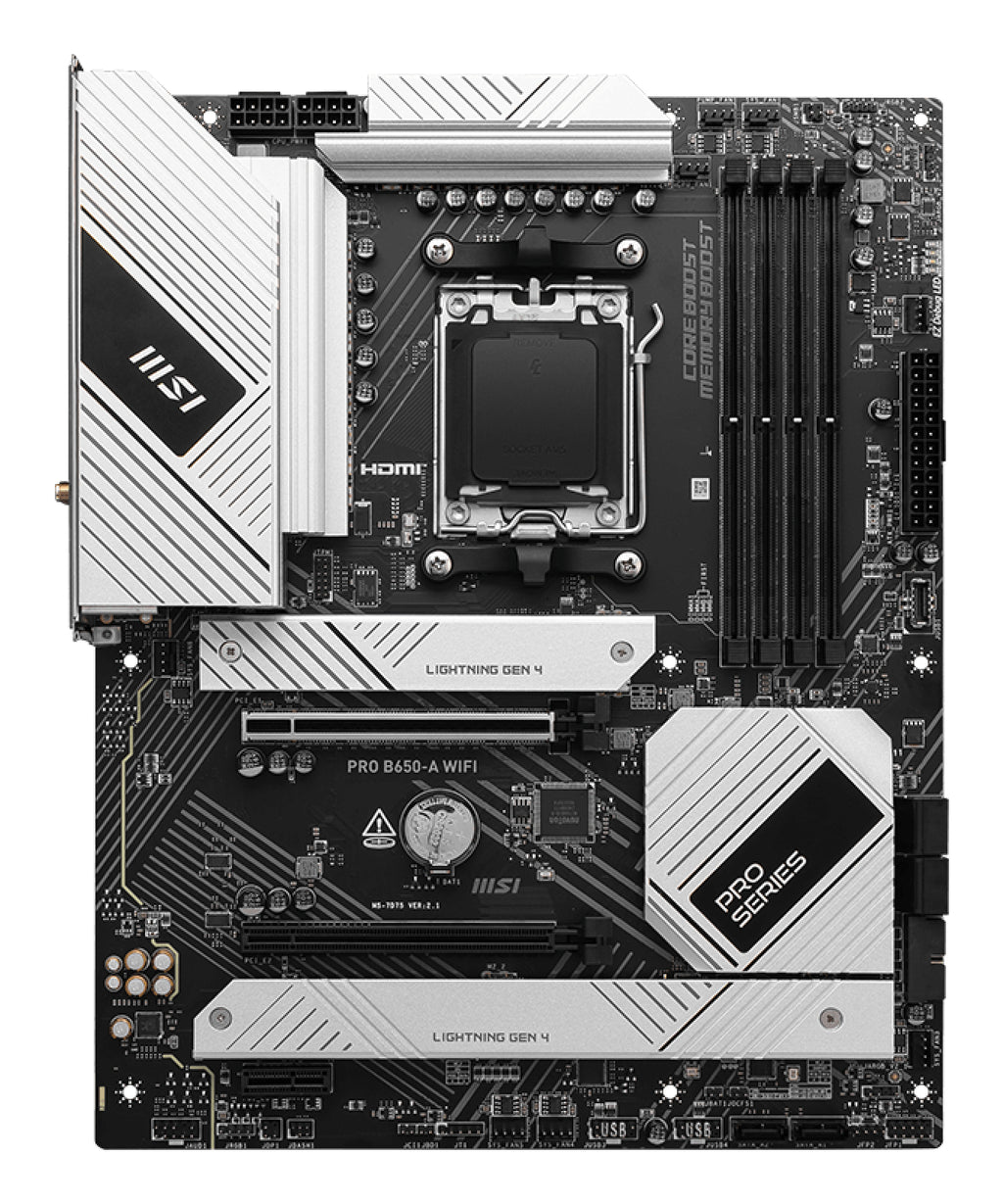 MSI PRO B650-A WIFI carte mère AMD B650 Emplacement AM5 ATX - vue 2