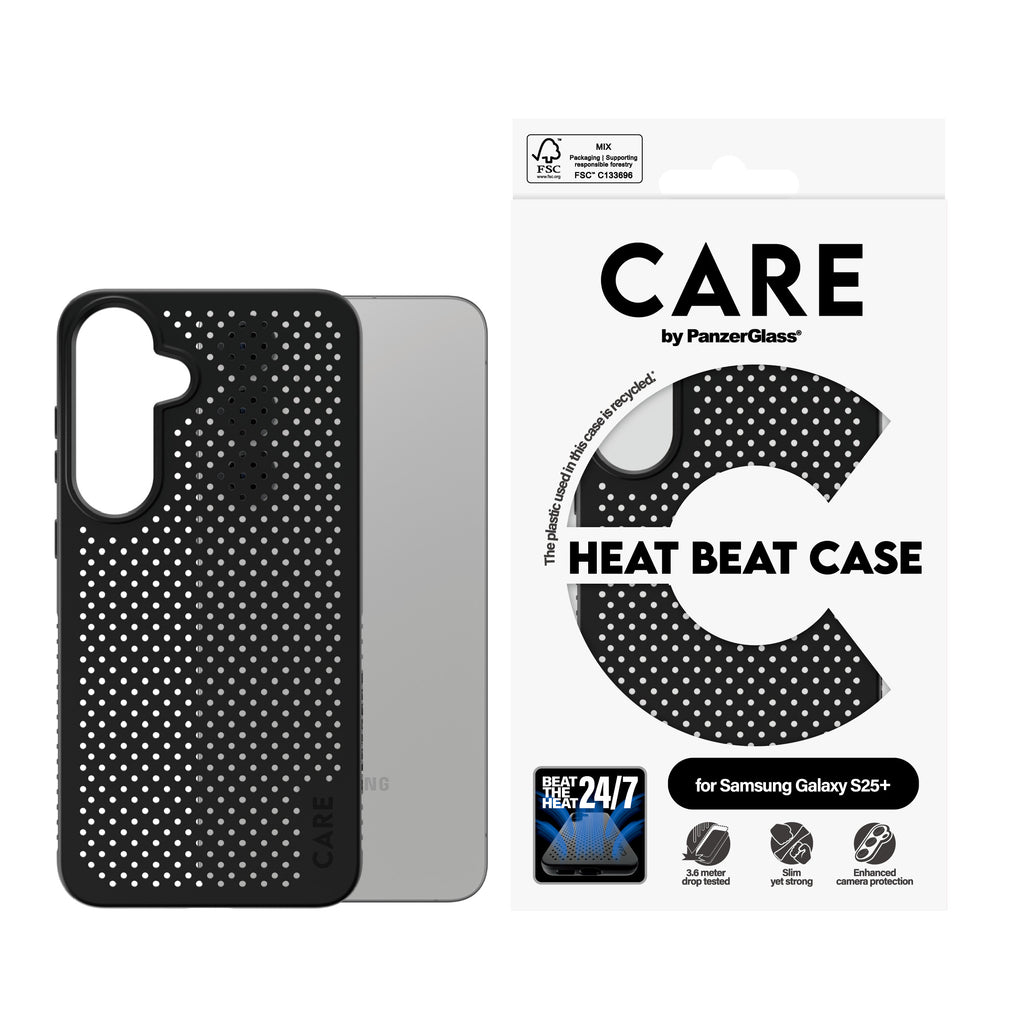 PanzerGlass PanzerGlass CARE™ by ® Case Heat Beat Samsung Galaxy S25+ coque de protection pour téléphones portables Housse Noir