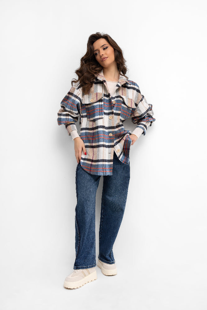 Chemise pour femme à gros carreaux