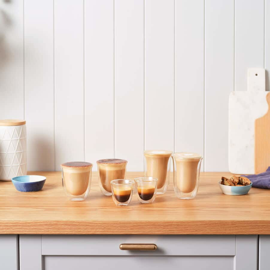 De’Longhi DLSC310 Set de 2 Tasses à Espresso en Verre Transparent, 90 ml