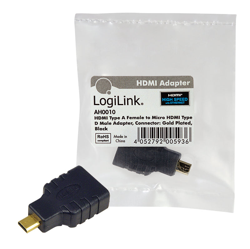 LogiLink AH0010 câble vidéo et adaptateur HDMI Type A (Standard) HDMI Type D (Micro) Noir - vue 5