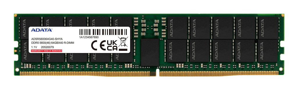 ADATA AD5R560032G20-SHYA module de mémoire 32 Go 1 x 32 Go DDR5 5600 MT/s 288-pin DIMM ECC