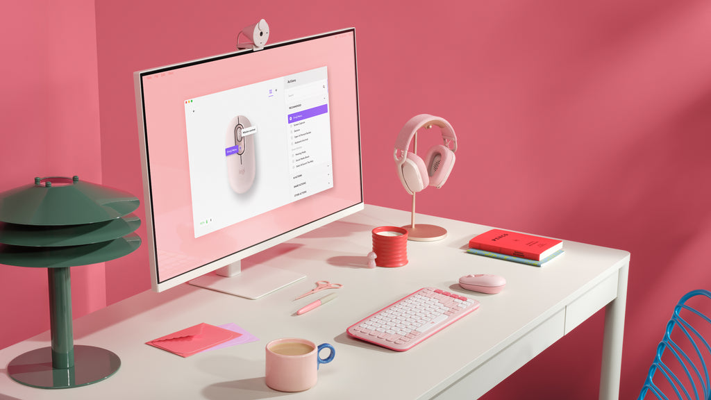 Logitech POP med Emoji knap Optisk trådløs mus Pink