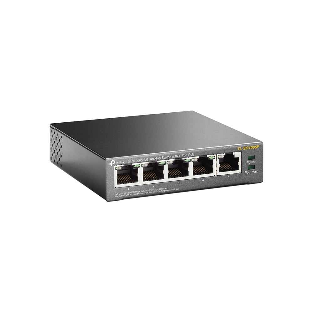 TP-Link TL-SG1005P Non-géré Gigabit Ethernet (10/100/1000) Connexion Ethernet, supportant l'alimentation via ce port (Po