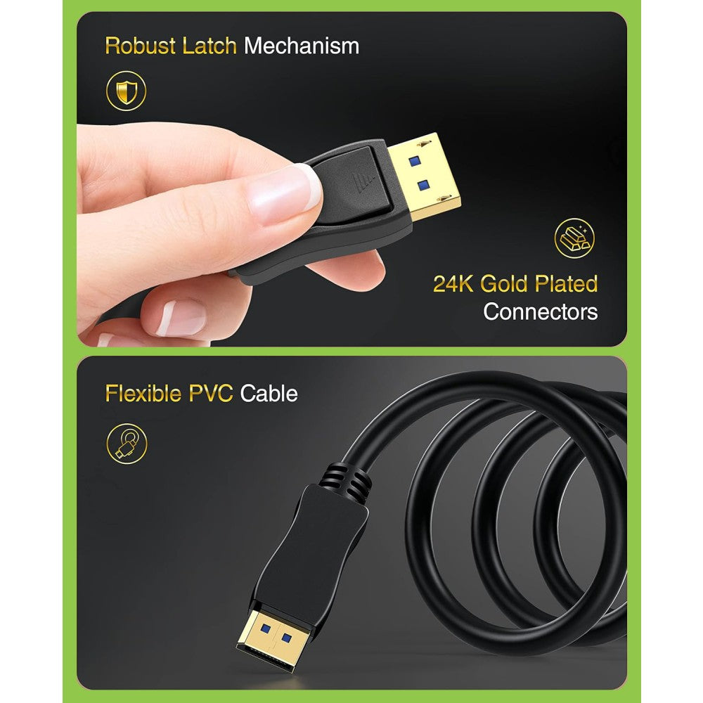 Câble DisplayPort ICOC-DSP-A21-020, 2 m, Noir