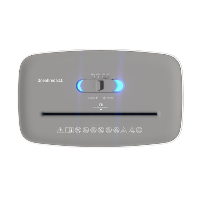 HP OneShred 8CC Destructeur de Papier Coupe Particules, 22 cm, Blanc