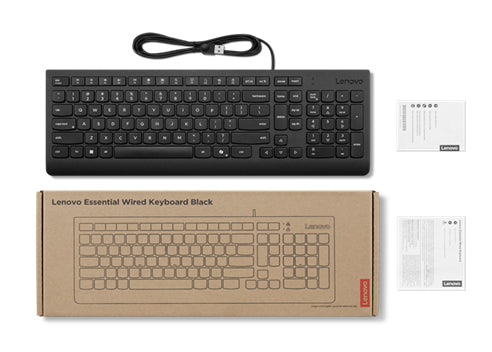 Lenovo 4Y41R64642 clavier maison/bureau USB Danois Noir