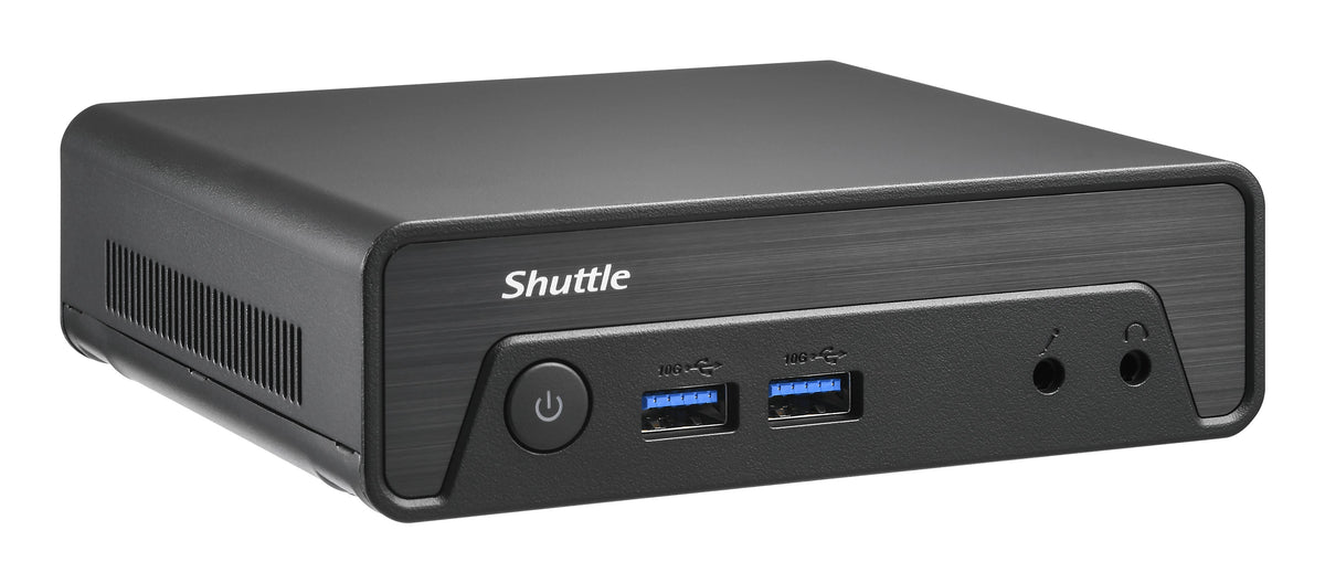 Shuttle Nano PC NE1010BA, Intel N100, 8GB DDR4, 128GB M.2 SSD, Windows 11 Pro, Fanless, VESA - vue 3