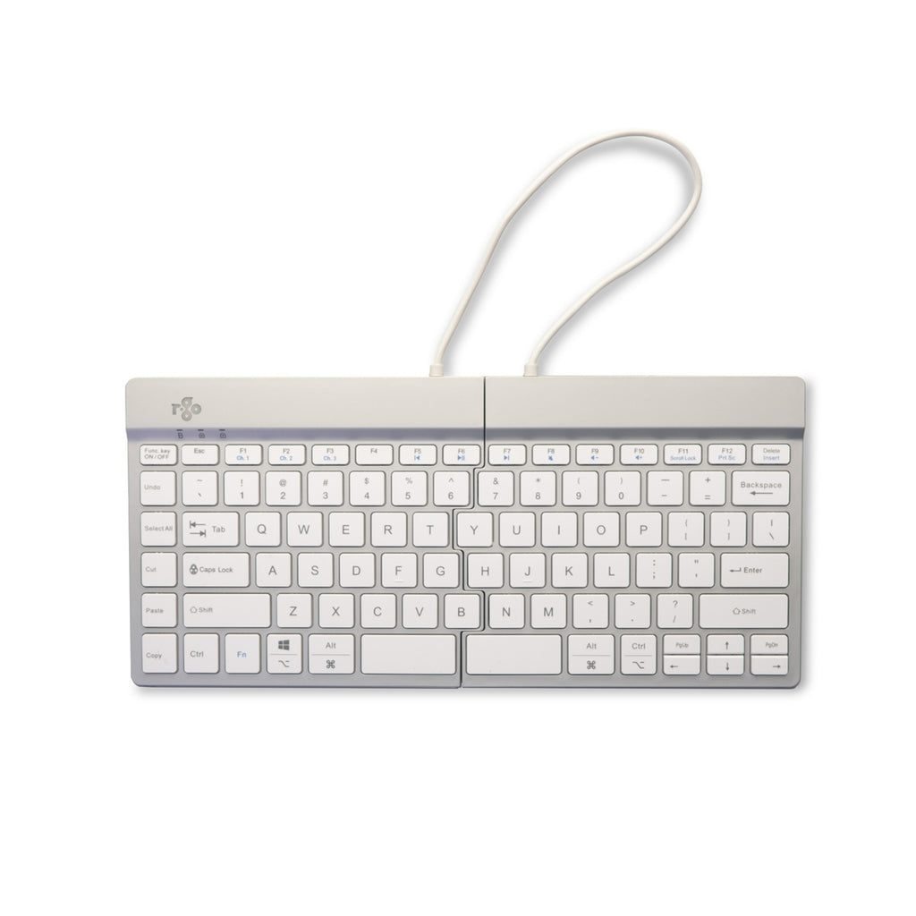 R-Go Tools R-Go Tools Clavier ergonomique R-Go Split Break avec logiciel de pause, clavier ergonomique divisé, QWERTY (US), bluetooth, blanc