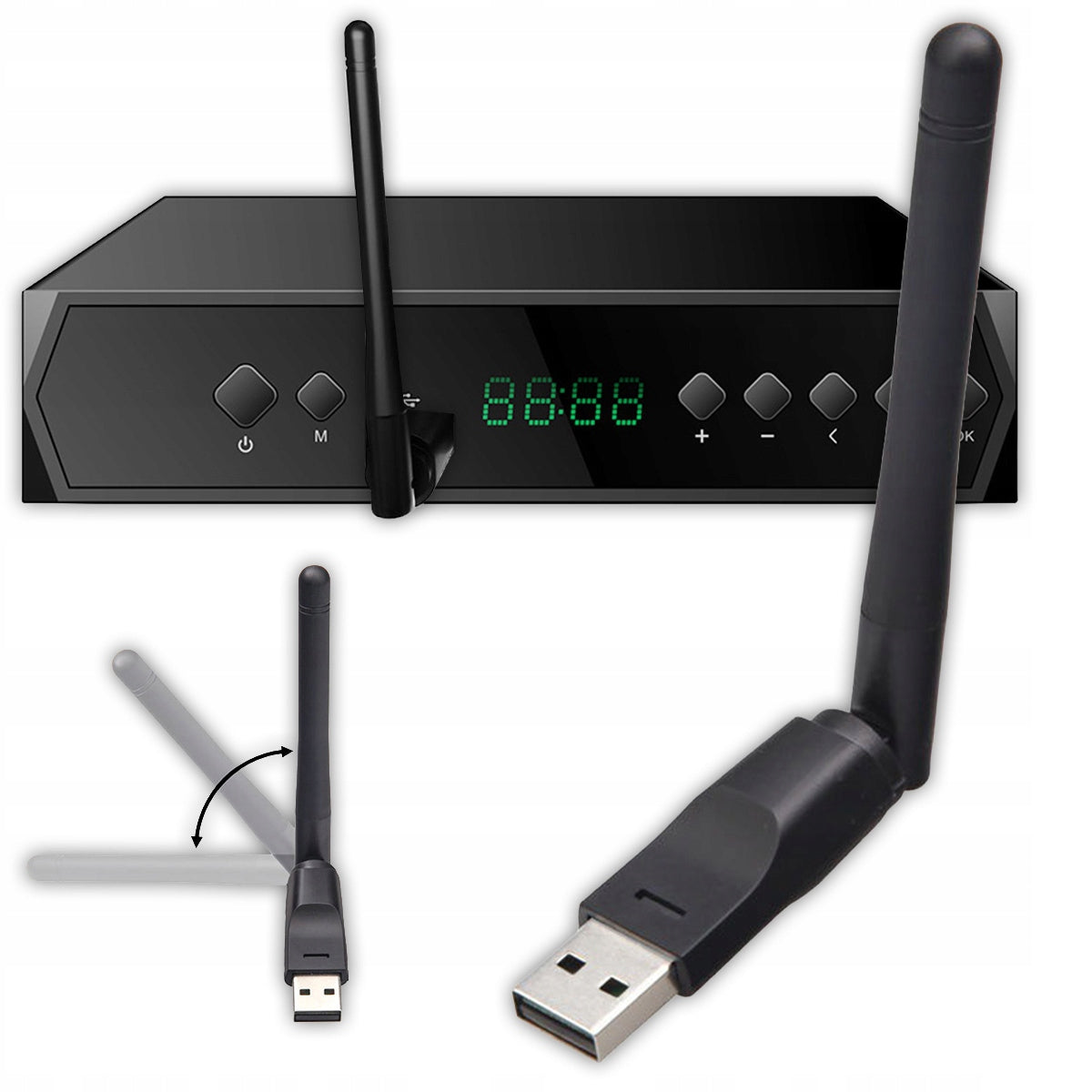 Carte réseau, adaptateur Wi-Fi USB, antenne Wi-Fi pour tuner et décodeur DVB-T2 HEVC Zenwire WD-1516