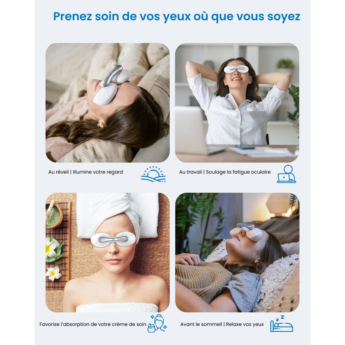 Renpho Masque oculaire Eyespa Pods G009 Blanc