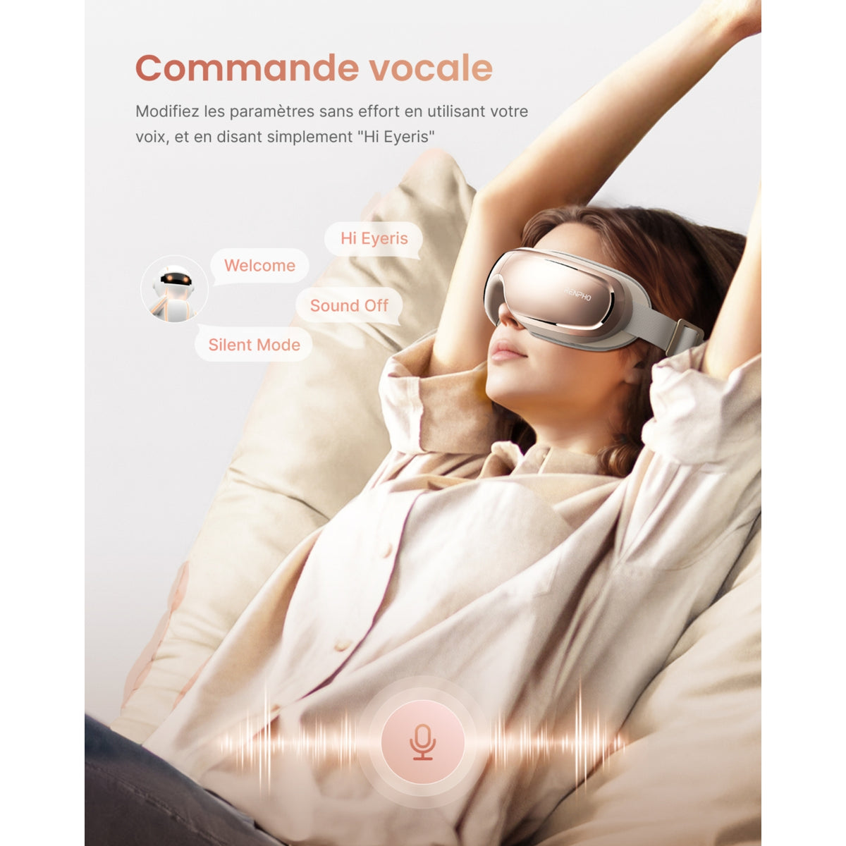 Renpho Masseur Oculaire Eyeris 3 Rose Gold