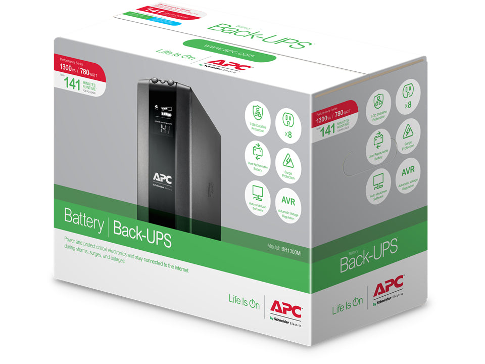APC Back UPS Pro 1300VA AVR avec Interface LCD et 8 Prises CEI