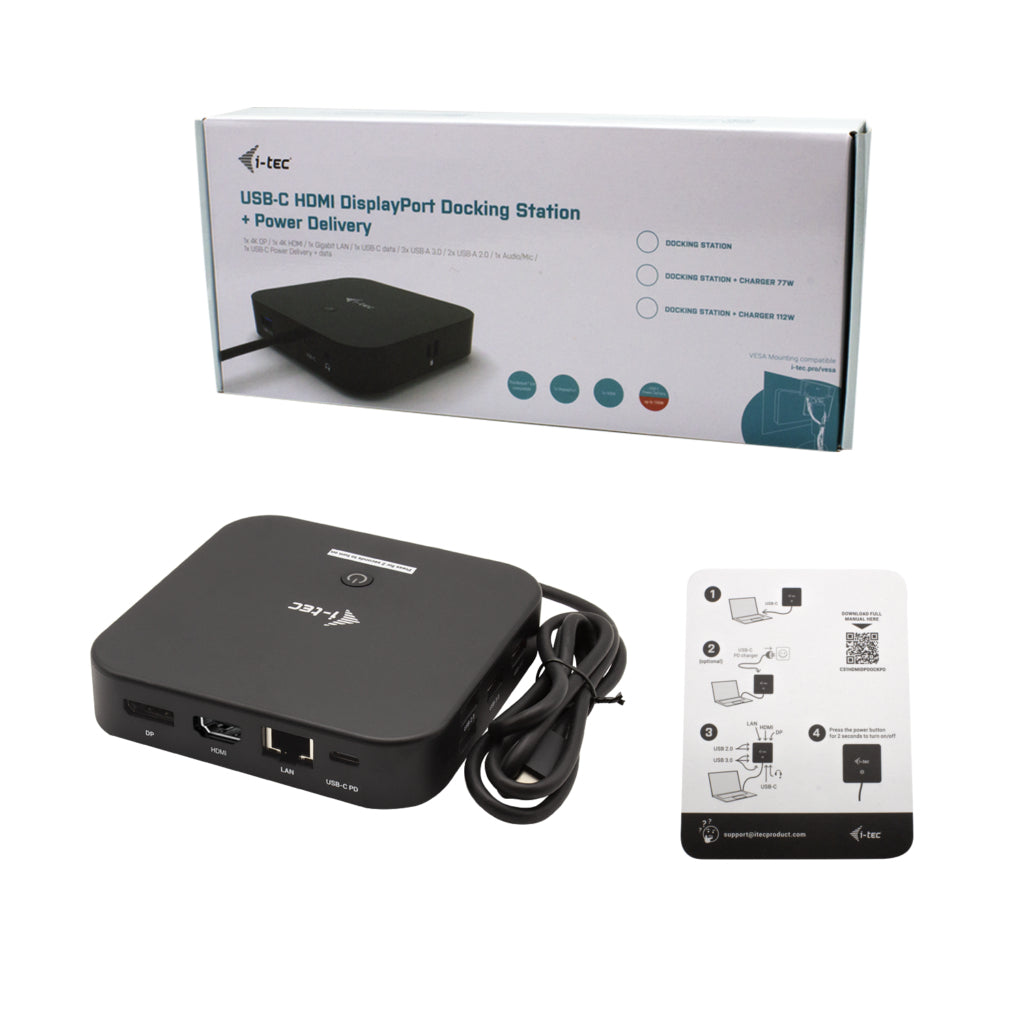 i-tec Station d'accueil USB-C HDMI DP avec Power Delivery 100W