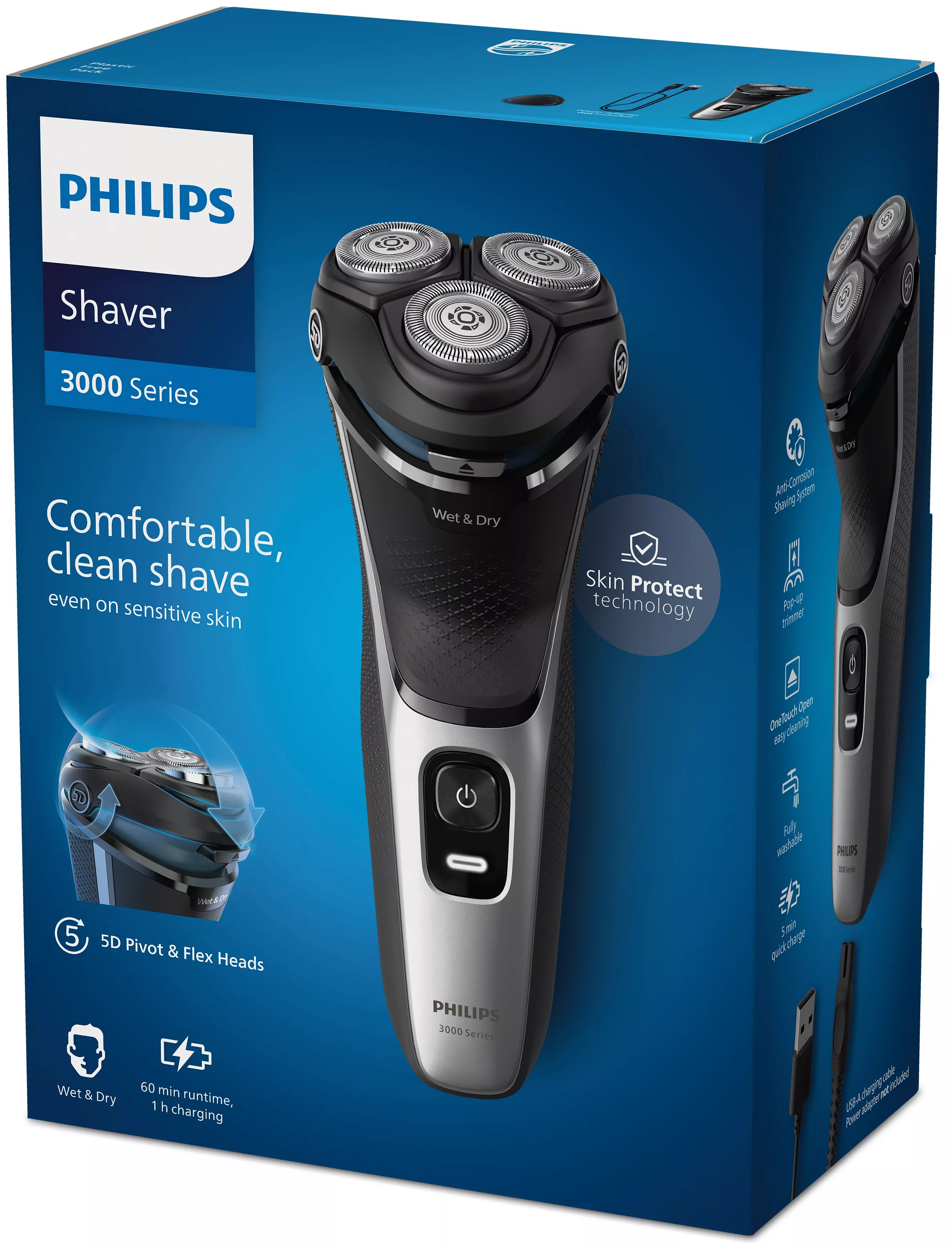 Philips 3000 series Shaver S3143/00 Rasoir électrique 100 % étanche