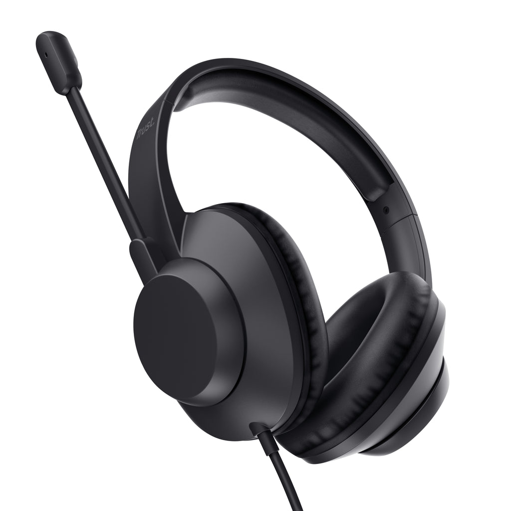Trust Ayda Max USB Casque Avec fil Arceau Bureau/Centre d'appels USB Type-C / USB Type-A Noir