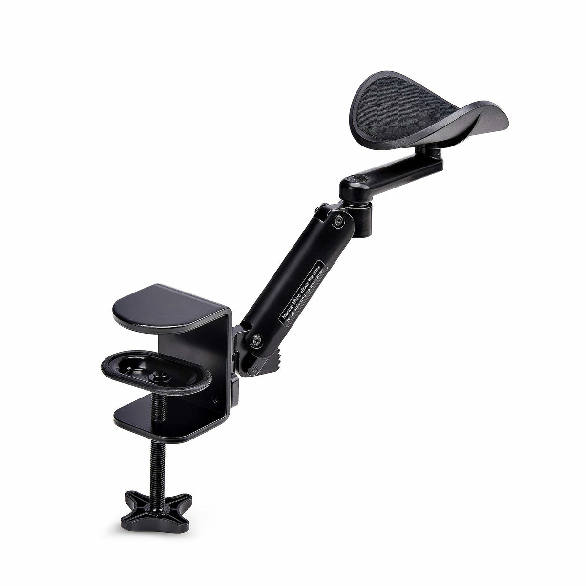 StarTech.com Repose-Bras Articulé Ergonomique pour Bureau, Rotation 360 Degrés, Installation par Serrage, Noir