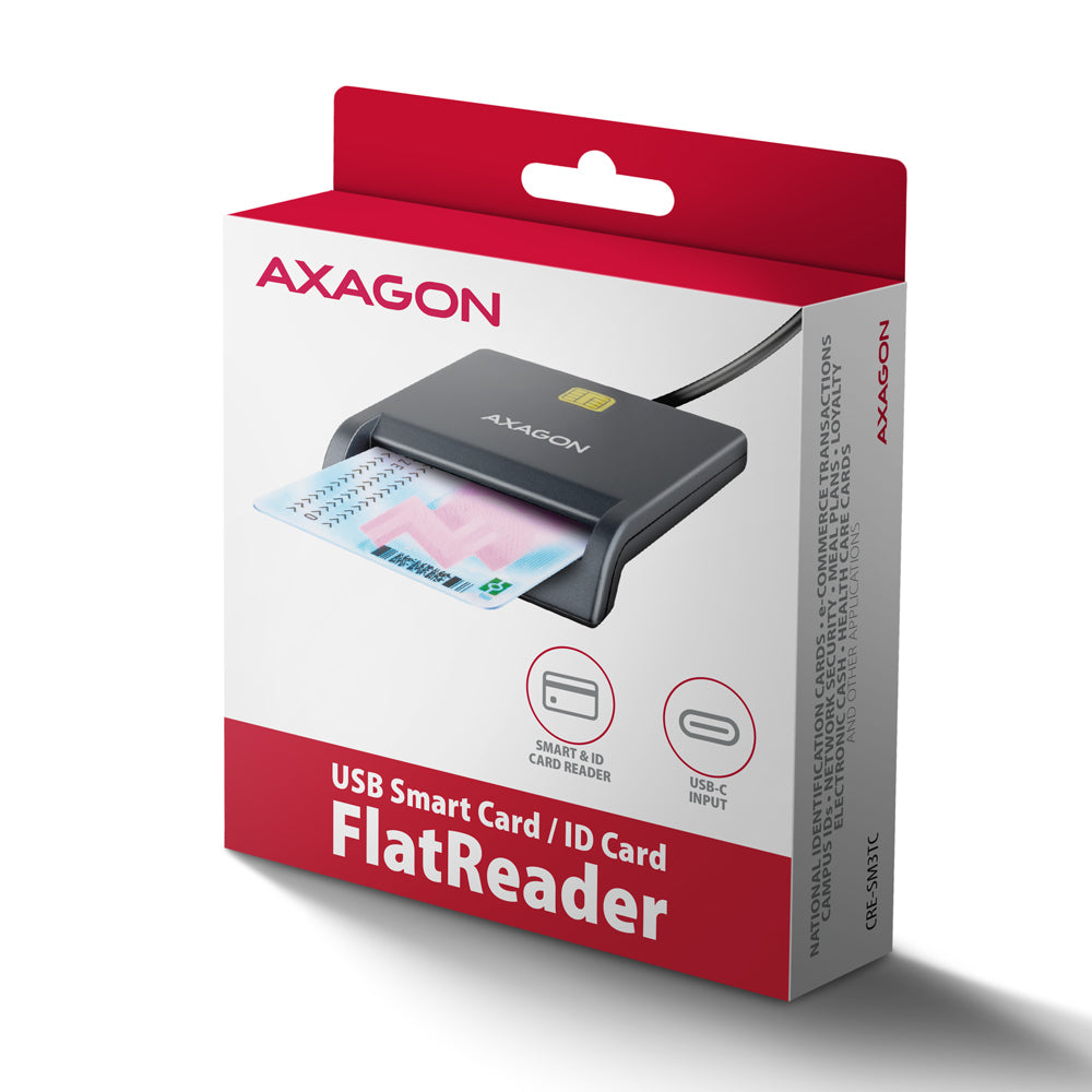 Axagon CRE-SM3TC lecteur de cartes à puce Intérieure USB USB Type-C Gris