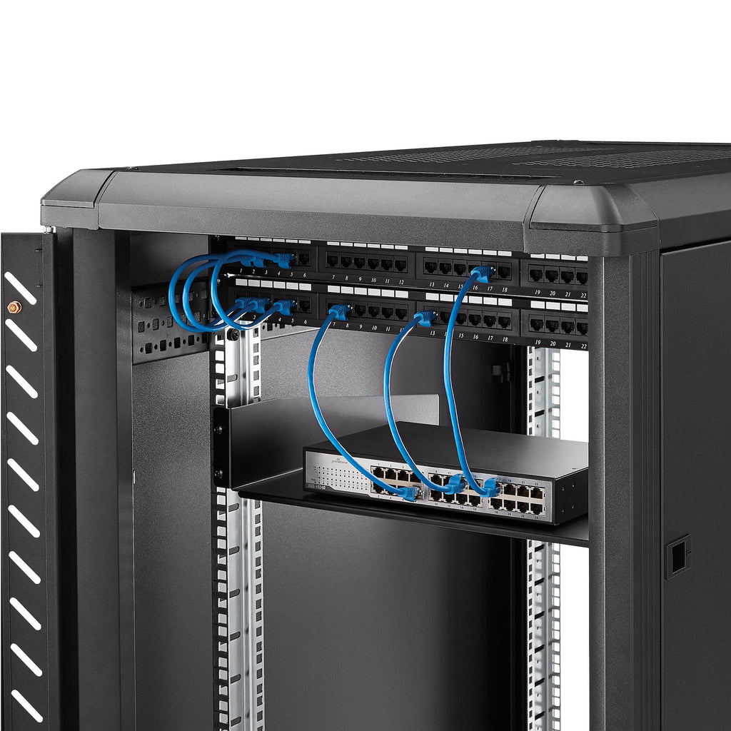 StarTech.com Étagère Rack Serveur 2U Universelle 19", Acier Haute Résistance, 20kg, Profondeur 16", Noir