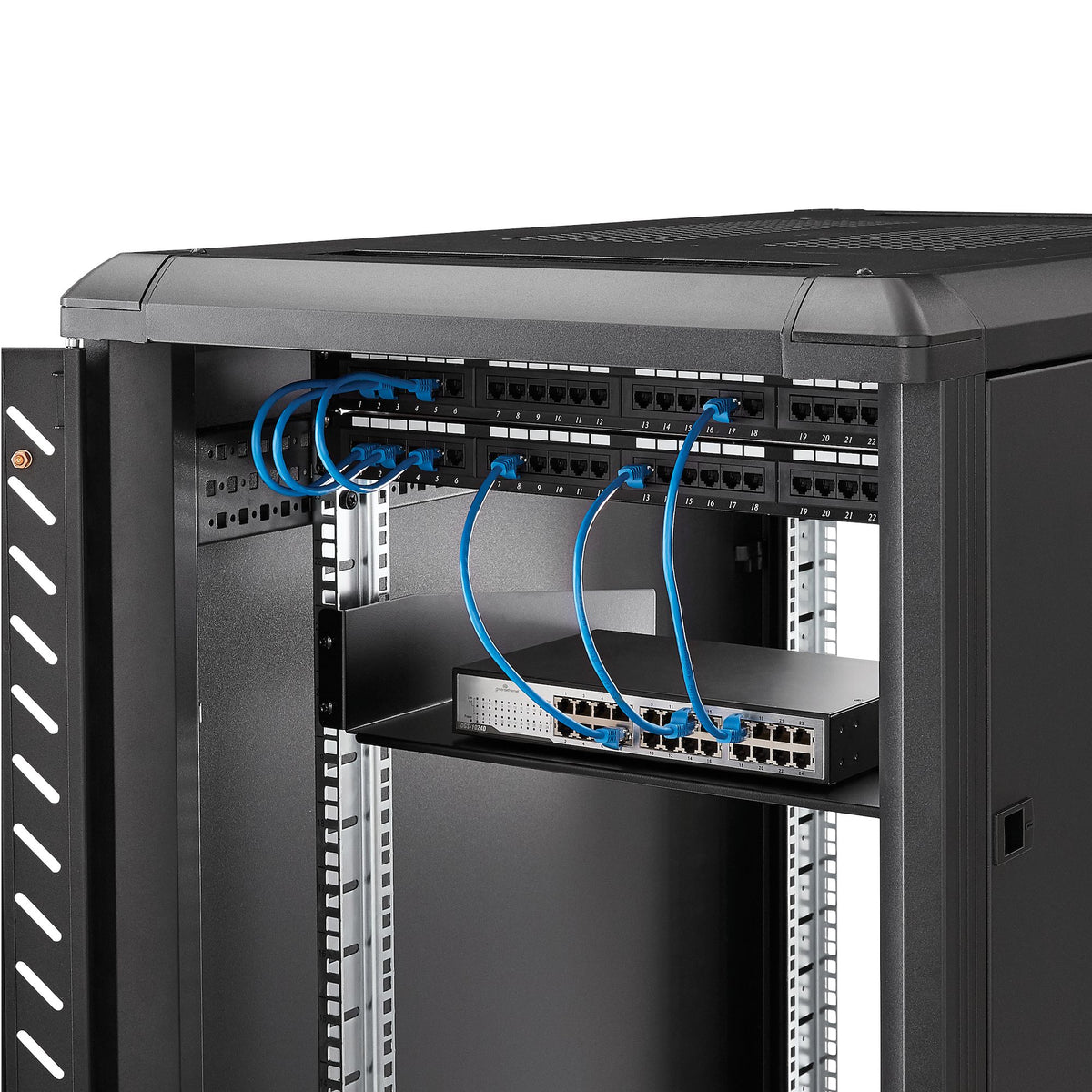 StarTech.com Étagère Rack Serveur 2U Universelle 19", Acier Haute Résistance, 20kg, Profondeur 16", Noir