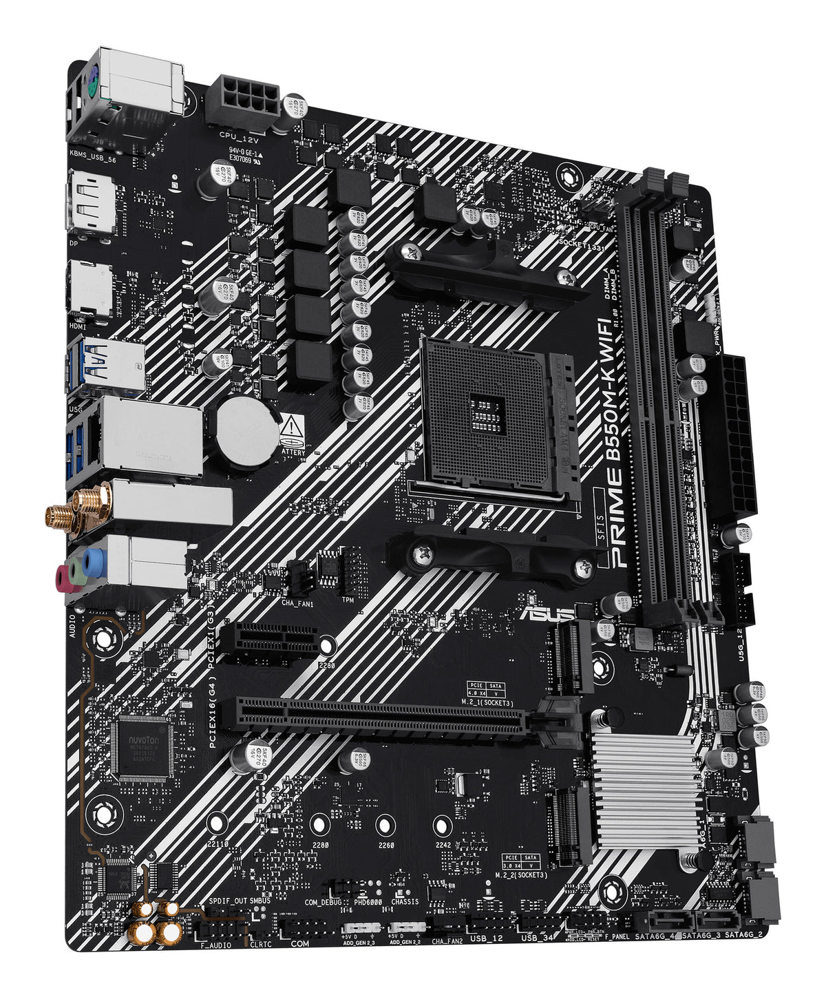 ASUS PRIME B550M-K WIFI Carte Mère mATX B550 AM4 - vue 4