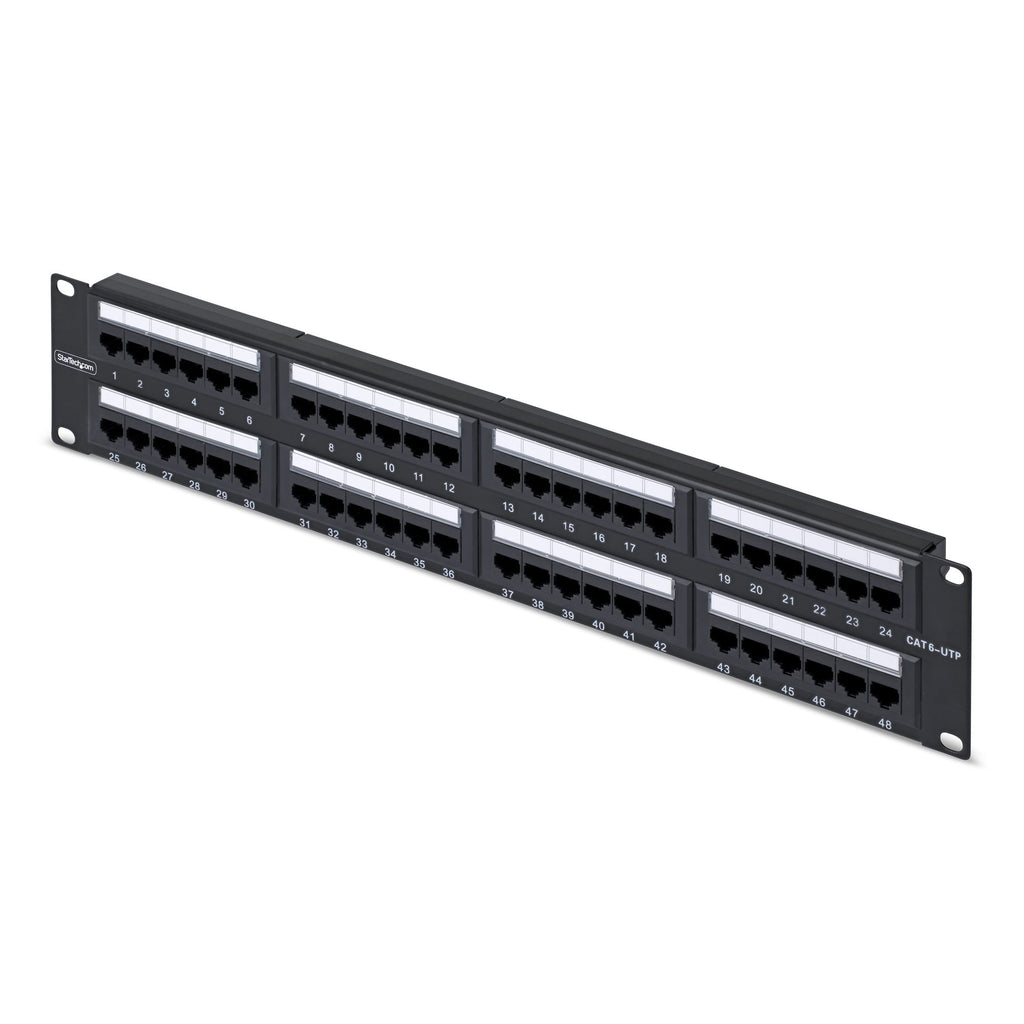 StarTech.com Panneau Patch Cat6 48 Ports 2U Monté en Rack, RJ45, UTP, 110 Punch-Down
