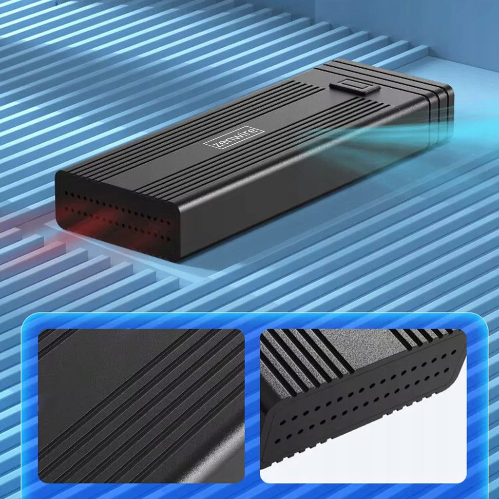 Boîtier pour disque dur HUB USB-C 7-en-1 SSD M.2 NVMe PCIe SATA SD Adaptateur Emplacement M.2 Zenwire HUB63