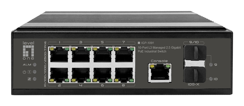 LevelOne IGP-1091 Géré L3 2.5G Ethernet (100/1000/2500) Connexion Ethernet, supportant l'alimentation via ce port (PoE) 
