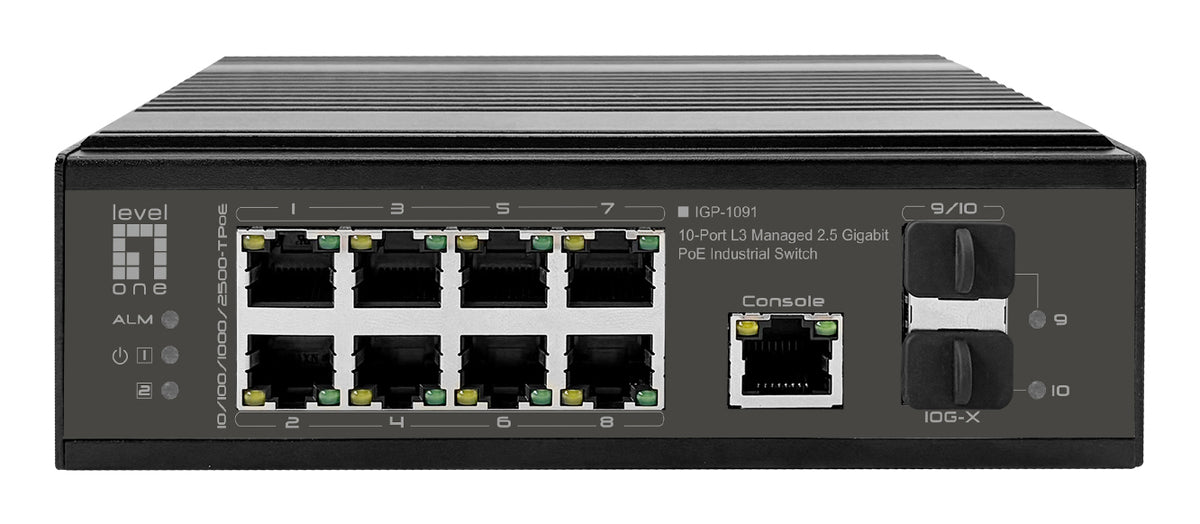 LevelOne IGP-1091 Géré L3 2.5G Ethernet (100/1000/2500) Connexion Ethernet, supportant l'alimentation via ce port (PoE) 