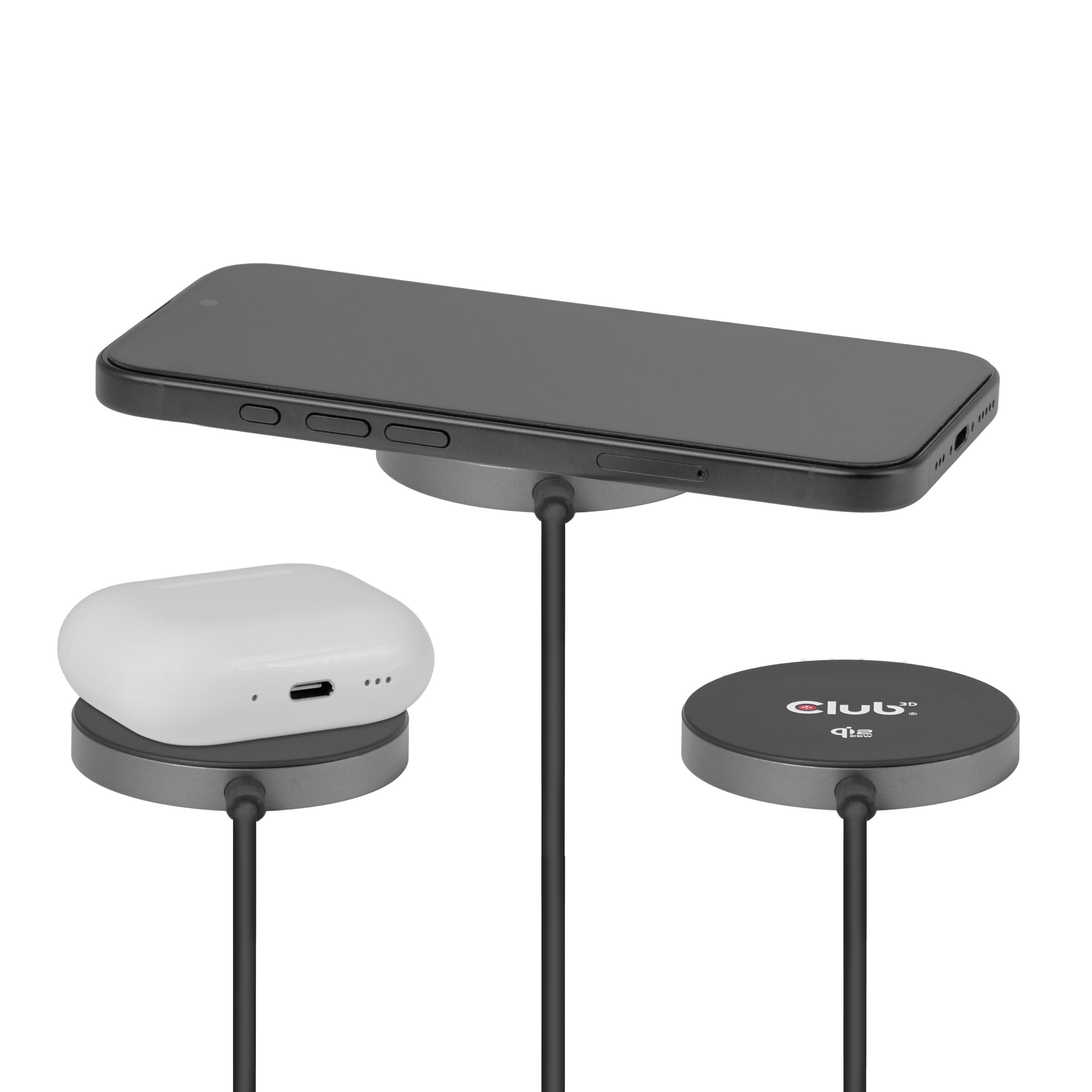 CLUB3D CAC-3027 chargeur d'appareils mobiles Smartphone, Universel Noir CC Recharge sans fil Charge rapide Intérieure