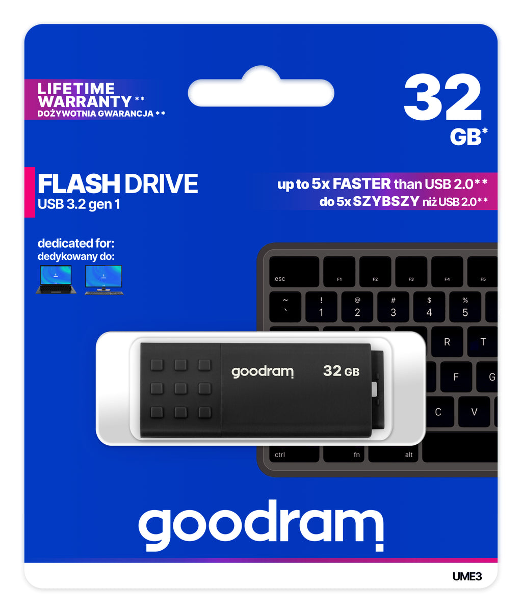 Goodram UME3 lecteur USB flash 32 Go USB Type-A 3.2 Gen 1 (3.1 Gen 1) Noir