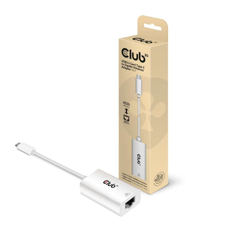 CLUB3D CAC-1519 Adaptateur Câble USB-C vers RJ-45, Blanc