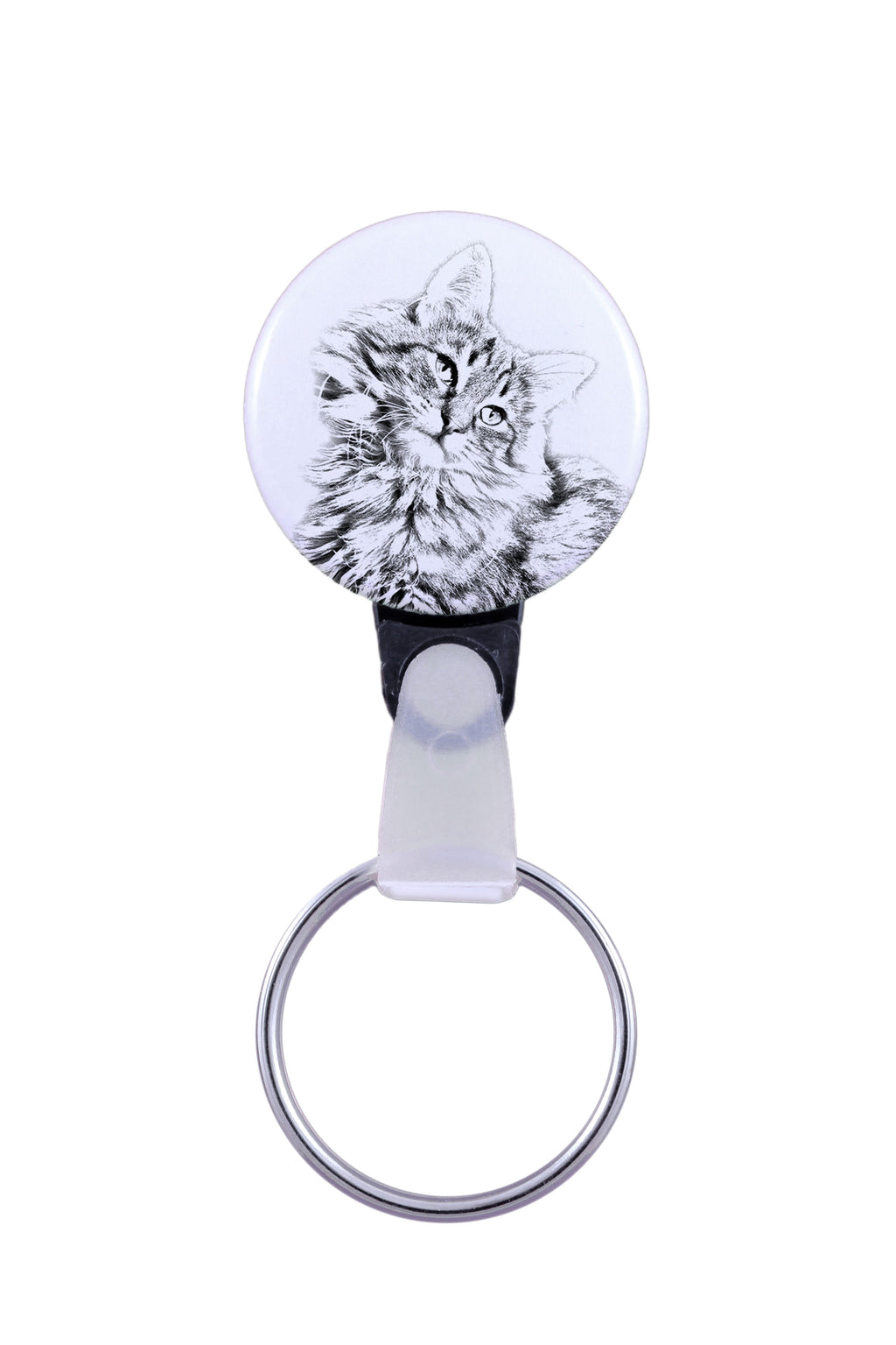 Norwegian Forest - handmade keychain with a cat portrait, purse charm, product of the Art-Dog brand.