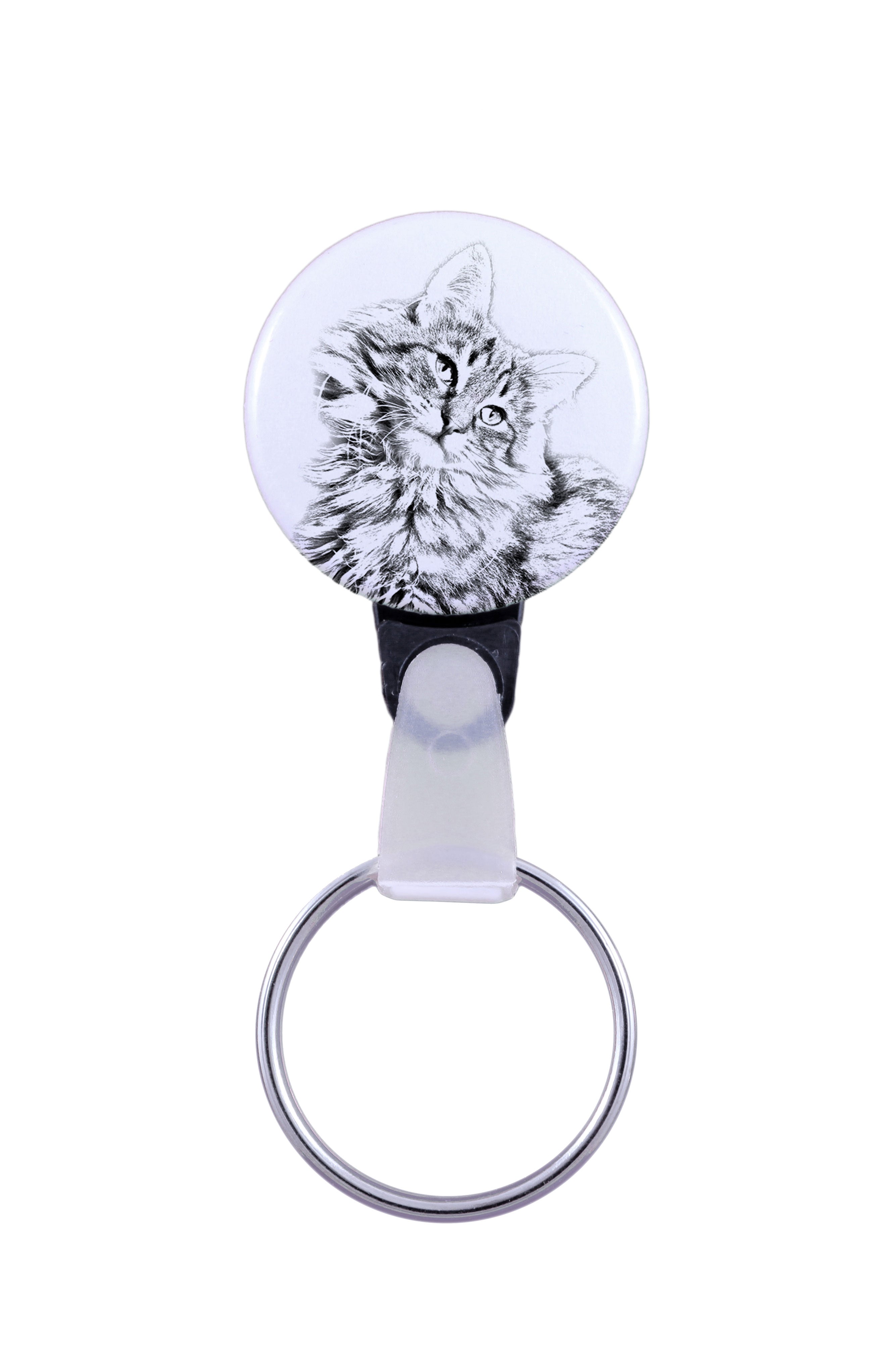 Norwegian Forest - handmade keychain with a cat portrait, purse charm, product of the Art-Dog brand.