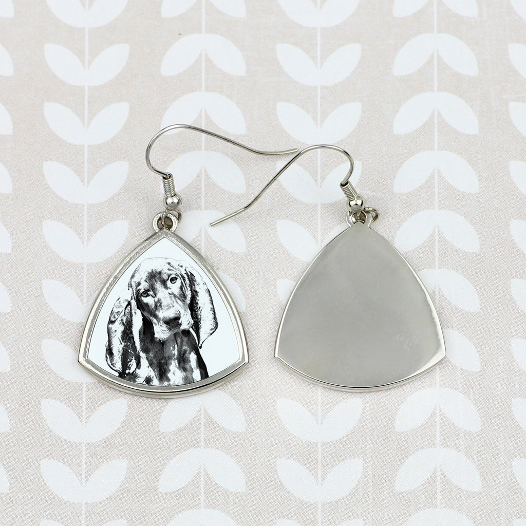 Black and Tan Coonhound - dog earrings, hanging earrings with a picture, personalized jewelry with Art-Dog brand print